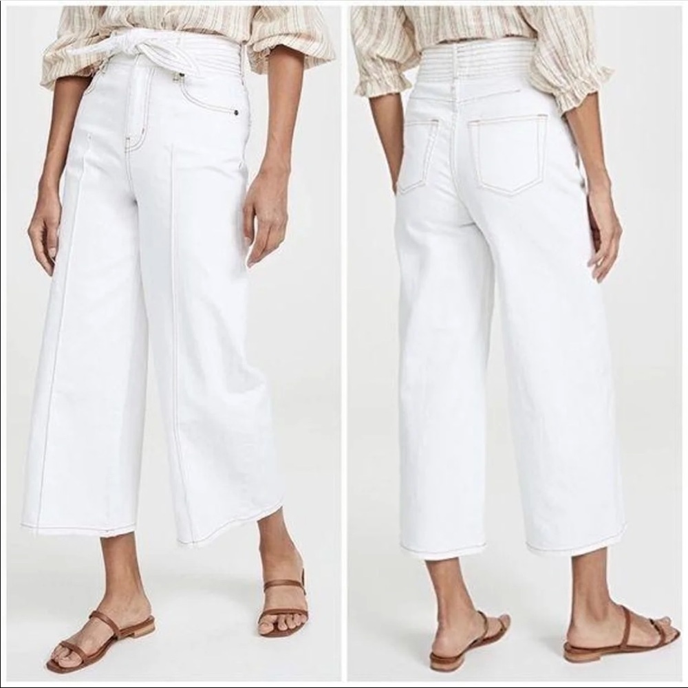 Joie Size 30 Gadina Belted Ankle Wide-leg Pants Cropped